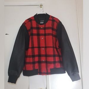 GUESS Plaid Mens Jacket Zipper & Button Up XL NEW